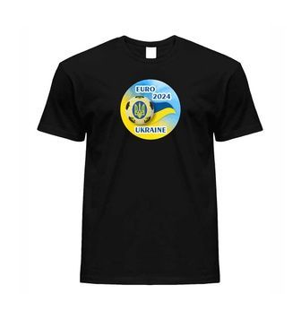 Чоловіча патріотична футболка: EURO2024, чорна (FL-8021), XS