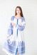 Ніжна льняна біло-блакитна сукня (ЛА-46), 42