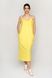 Жіноча вишита сукня на бретелях Yellow UKR-4202, L, льон