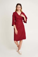 Жіноча сукня на запах без вишивки Бордо UKR-4214, XS, льон