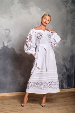 Сукня “Рішельє” святкова біла (AM-0135)