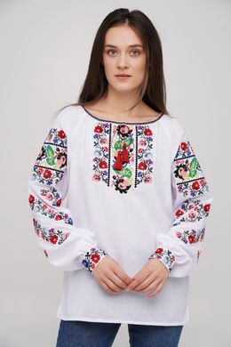 Женская вышитая блуза с длинными рукавами (B-063-01), 26, домотканое полотно