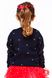 Вязаный рождественский синий свитер с оленем для девочек (FM-0101), 116, шерсть, акрил