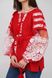 Жіноча вишивана блузка на червоному льоні "Бохо" (GNM-02882), 40, домоткане полотно