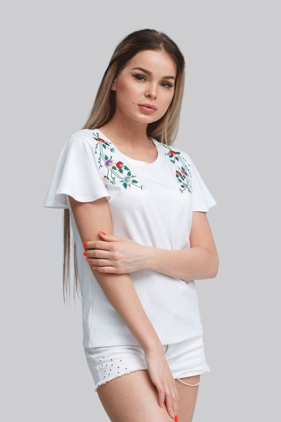 Жіноча футболка White 5 UKR-6208, L, трикотаж