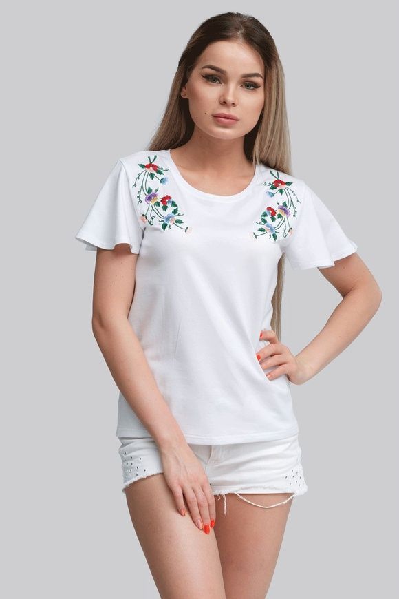 Жіноча футболка White 5 UKR-6208, L, трикотаж