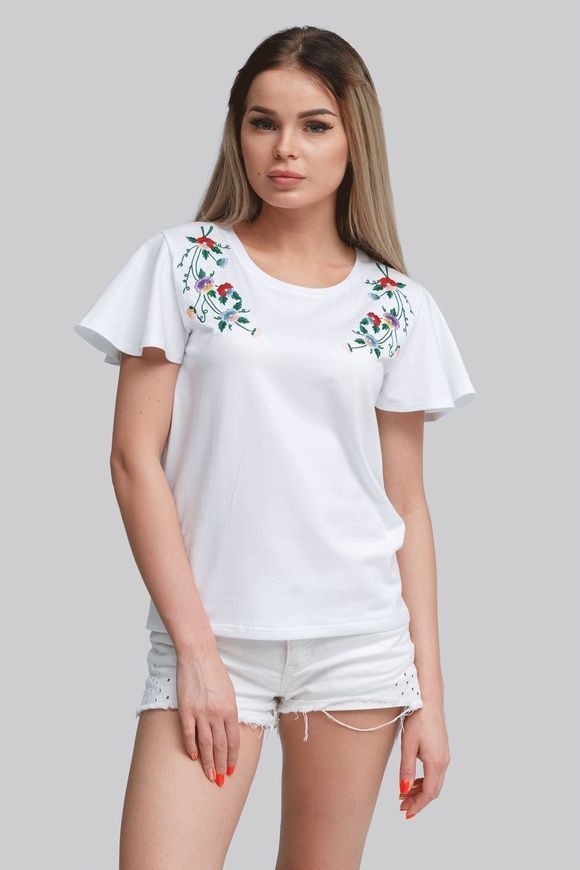 Жіноча футболка White 5 UKR-6208, L, трикотаж