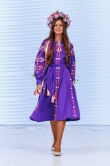 Вышитое платье фиолетового цвета для девочки "Красота" (PLd-120-179-L), 152