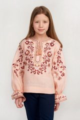 Вишита блуза для дівчинки Pink UKR-0310, 152, льон
