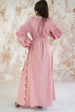 Вишите жіноче пудрове плаття Ранкові роси (PL-042-085-L), 42