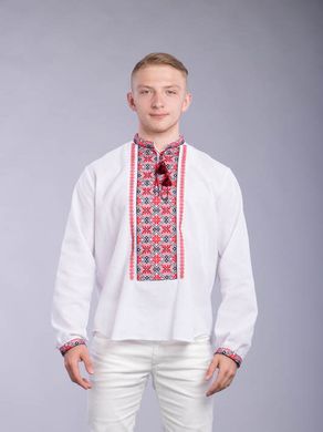 Мужская рубашка с вышивкой (chsv-60-01), 40, лен