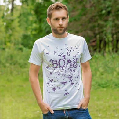 Белая мужская футболка с принтом "Воля" (20102021-585), 48