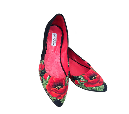 Невероятно красивые женские туфли-лодочки "Маковое безумие" (AM-1088), 36