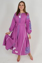 Невероятно красивое женское платье розового цвета с узорами (gnm-02276-1)