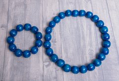 Набір сині буси та браслет для дівчат та жінок (OS-0332)