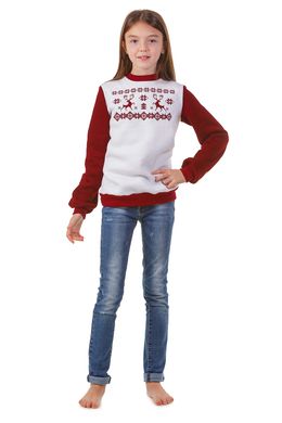 Різдвяний світшот для дівчаток з оленями (UKRS-6601), 110, трикотаж