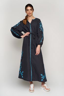 Жіноча вишита сукня Gray UKR-4195, XXL, льон