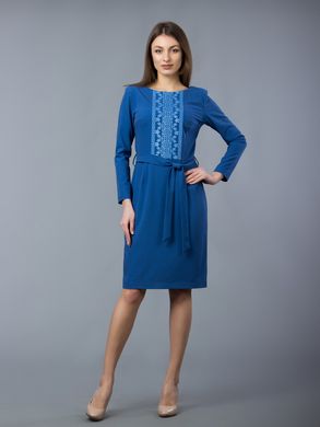 Жіноча сучасна сукня синього кольору (gpv-55-01), 40, льон, тіар
