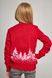 В'язаний червоний з оленями светр для дівчинки (UKRS-6627), 122, шерсть, акрил