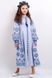 Длинное платье из льна "Роскошь-2" голубого цвета с украинской вышивкой для девочек (PLd-120-150-L-blu), 122