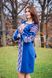 Жіноча вишивана сукня з орнаментом (GNM-02182), 42, синій габардин