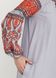 Полотняное серое платье "Роскошь" с живописной вышивкой для женщин (PL-035-150-D), 42