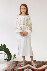 Вишита сукня для дівчинки White 5 UKR-0222, 152, льон