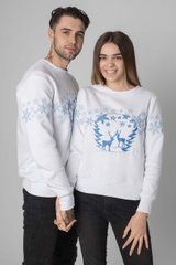 Різдвяні білі світшоти для двох з оленями (UKRS-8856-9955), трикотаж