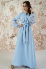 Вышитое женское голубое платье Вдохновение (PL-050-087-Ks), 40
