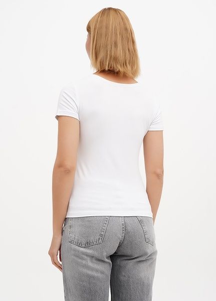 Жіноча вишита футболка біла "Шипшина" (LS-91210208-44), XL, віскоза