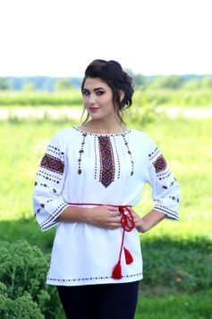 Жіноча вишиванка на домотканому полотні "Низинка"(GNM-02094), 38