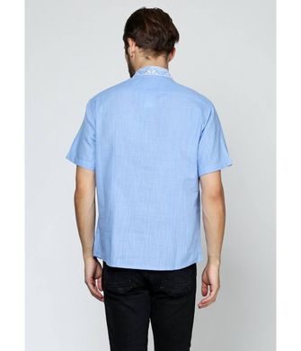 Рубашка голубого цвета с короткими рукавами (М-412-17), 46