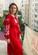 Яскрава стильна жіноча сукня червоного кольору (GNM-02274), 42, домоткане полотно червоне