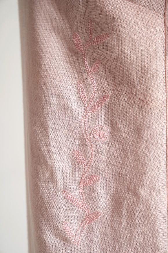 Жіноча вишита сукня на бретелях Pink UKR-4201, L, льон