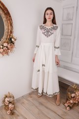 Вишита жіноча біла сукня (D-108-01), 40, тіар