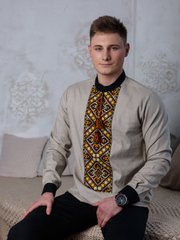 Мужская вышитая рубашка с длинными рукавами (S-100-01), 40, лен