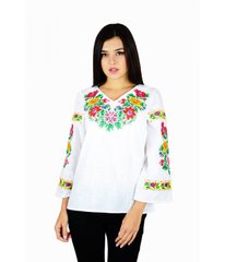 Женская вышитая рубашка с красочным цветочный орнаментом (М-228-1), 40