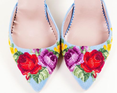 Женские стильные туфельки "Мечта каждой женщины" вышивка ручной работы (AM-1079), 36