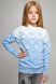 Голубые парные вязаные детские свитера Снежинки (UKRS-6626-6626), шерсть, акрил