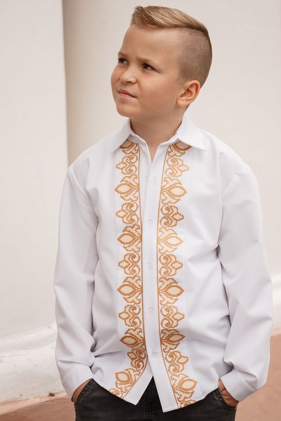 Стильна вишита сорочка для хлопчиків з довгими рукавами (S-086-01-D), 26, тіар