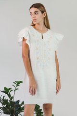 Жіноча вишита сукня White 2 UKR-4184, 50, льон