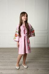 Вишите плаття рожеве для дівчинки Казкове (PLd-132-099-L), 116, льон