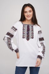 Вишиванка, жіноча вишивана блузка на домотканому полотні (GNM-02854), 40, домоткане полотно