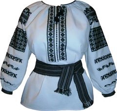 Эксклюзивная вышитая женская сорочка, вышивка крестиком и бисером (GNM-00281), 42