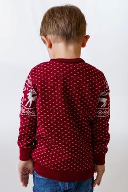 Різдвяний червоний светр з оленями для хлопчиків (FM-0102), 116, шерсть/акрил