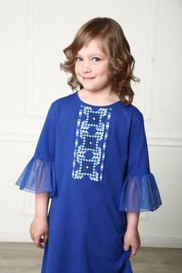 Вишите трикотажне плаття електрик для дівчинки Райдуга (PLd-150-123-Tr), 110, трикотаж