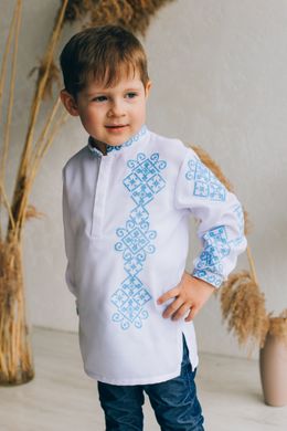 Біла дитяча сорочка з довгим рукавом (S-128-01-d), 26, льон