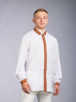 Неймовірно красива і стильна чоловіча сорочка (chsv-64-01), 40, льон