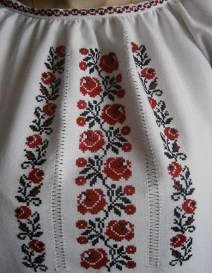 Вишита сорочка жіноча Подоляночка - ручна вишивка (GNM-00194), 42, домоткане полотно
