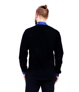 Вишукана чоловіча сорочка чорного кольору з довгими рукавами (М-422-1), 46